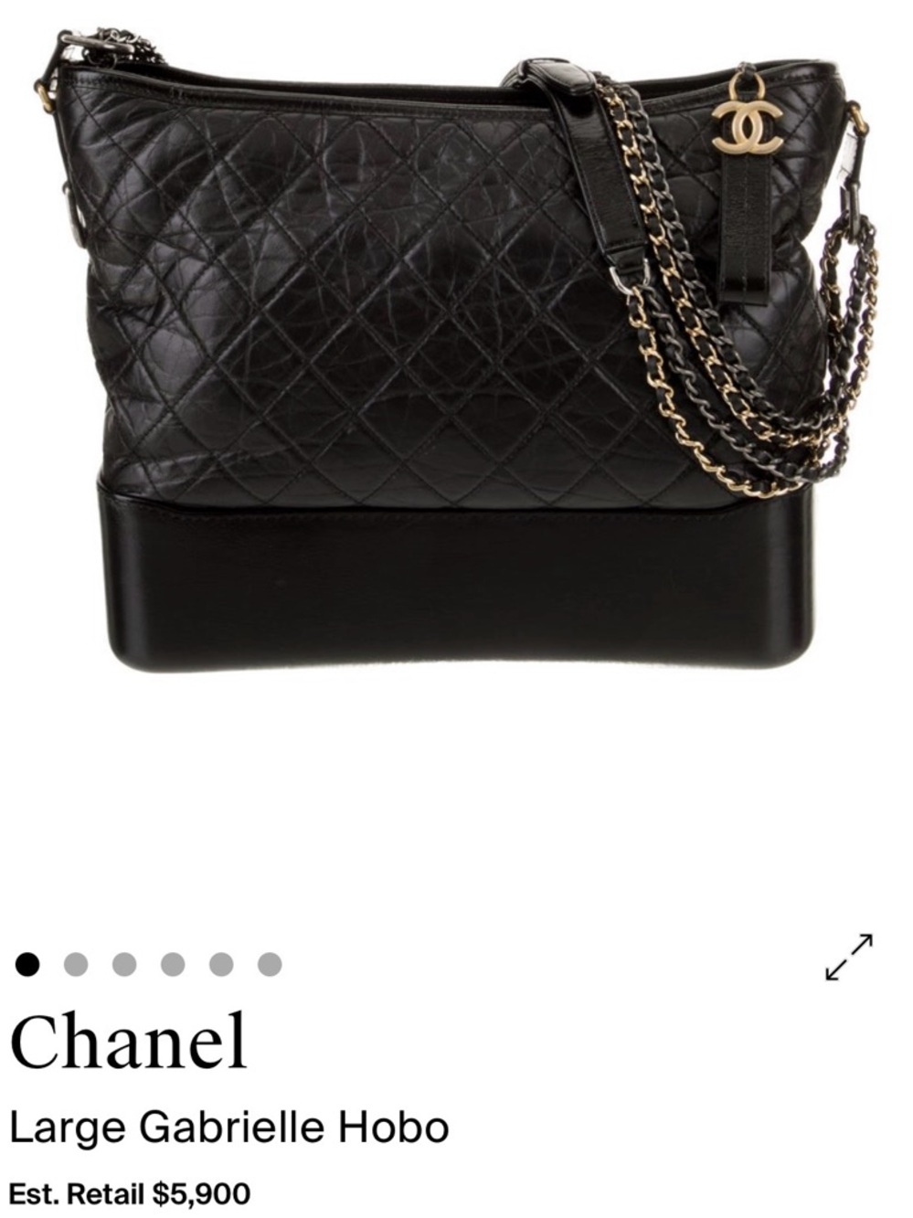 CHANEL Aged Calfskin Quilted Large Hobo Gabrielle Shoulder Bag Bag Black - Picture 16 of 16